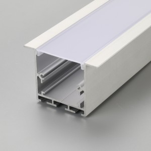 Carcasa de luz lineal LED empotrada con cubierta de PC de plástico esmerilado y perfil de aluminio