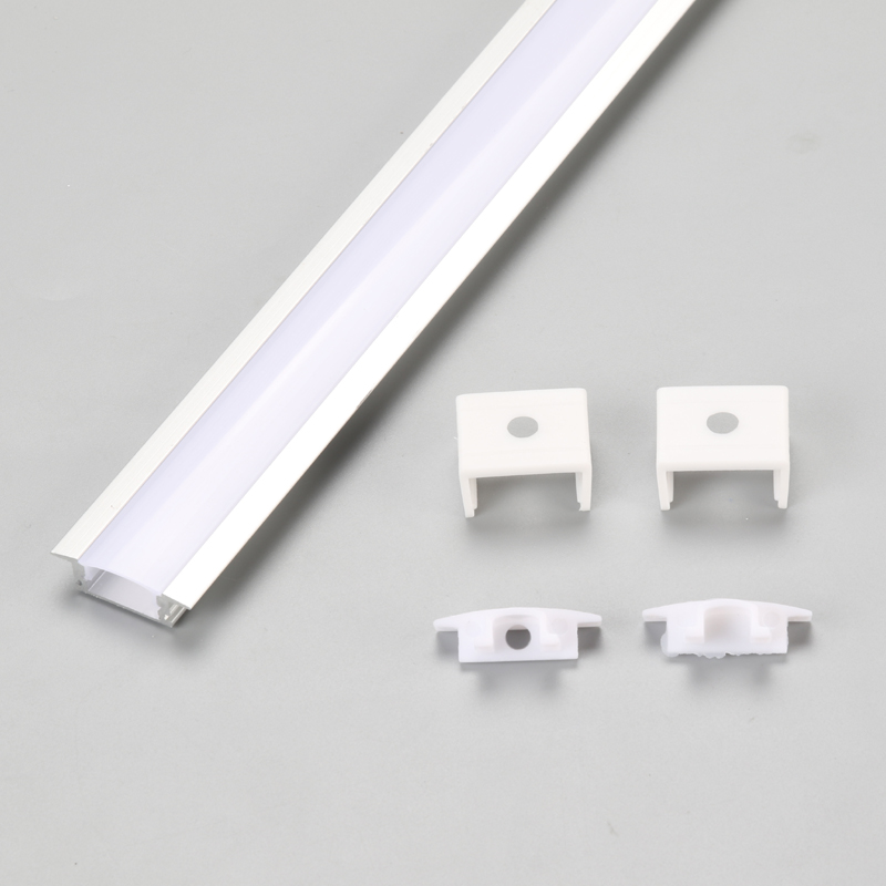 Perfil de canal de aluminio lineal empotrado tira LED