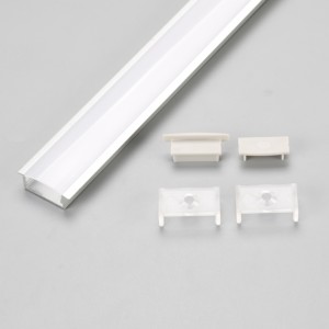 Perfil de canal de aluminio de tira de luz LED empotrable lineal