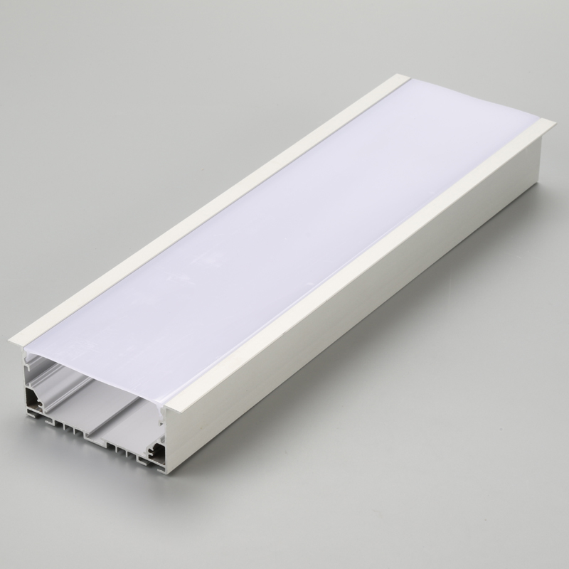 Perfil de aluminio anodizado para panel de luz LED.