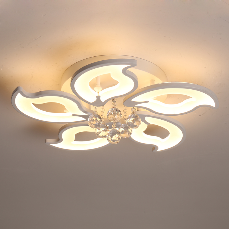 Lámpara de techo con forma de flor de araña de cristal LED con 5\/8\/15 cabezas